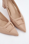 Heels With Decorative Buckle Nude Seriva