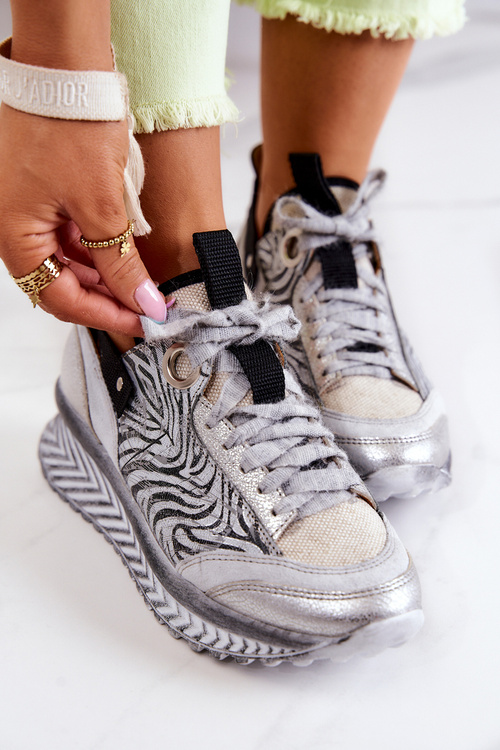 Women's Leather Sneakers Maciejka 04916-03 Grey