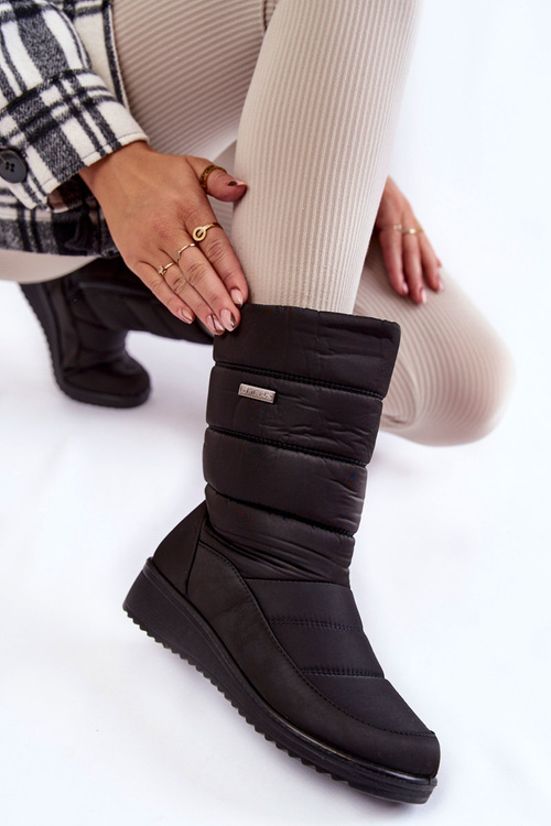 Warm Wedge Snow Boots Black Calena