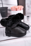 Children's snow boots warm with fur black Marella