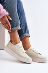Buty Sportowe Sneakersy Damskie Skóra Failla Białe SP 020