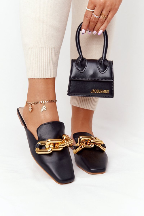 Women's Slippers With Chain Black Call On Me