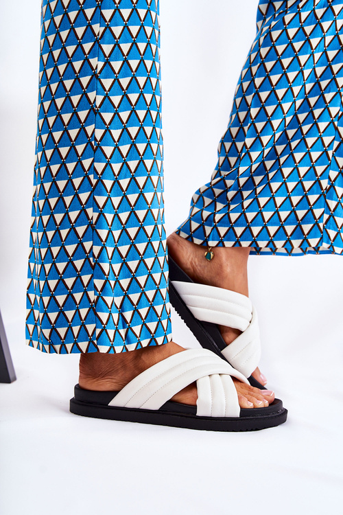 Classic Women's Leather Slippers White Daron