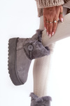 Women's Platform Snow Boots with Faux Fur Gray Wikas