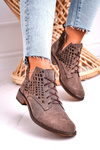 Women's Openwork Boots Suede Brown Susannah
