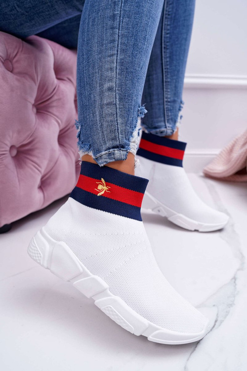 Women's Sports Shoes High Sock White Deloram