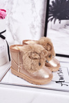 Children's Snow Boots Insulated With Fur Rose Gold Aurora