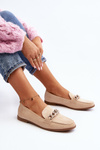 Women's Loafers with Chain Beige Ambrise
