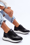 Women's Platform Sport Shoes Black and White Henley
