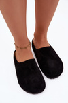 Women's slippers from eco suede black Kalvess
