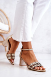 Leather Sandals Openwork Lewski 2869/2 Golden