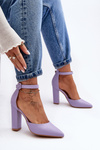 Leather High Heel Pumps Violet Salira