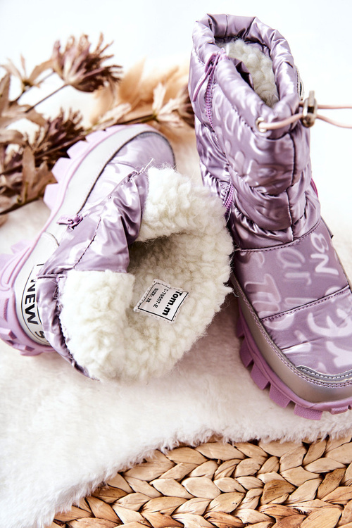 Children's Warm-up Snowboots with zip Purple Cleome