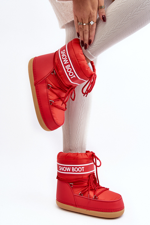 Women's lace-up snow boots Red Soia
