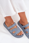 Women's sandals with decoration on the platform blue Delyna