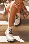 Insulated Women's Platform Boots Lace-up Light Beige Harmine