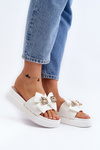 Women's Flip Flops with Bow and Teddy Bear White Katterina
