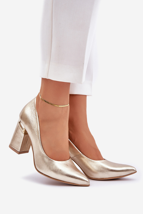 Leather pumps Lewski 3117 gold