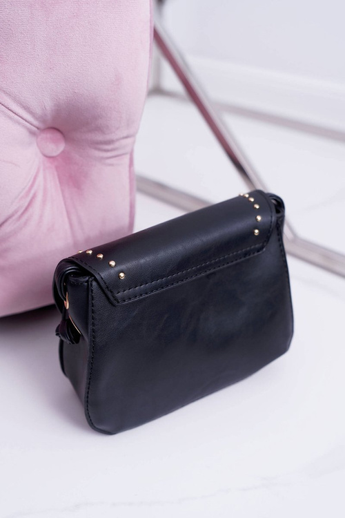 Women's Handbag Small Chest Golden Rivets Black