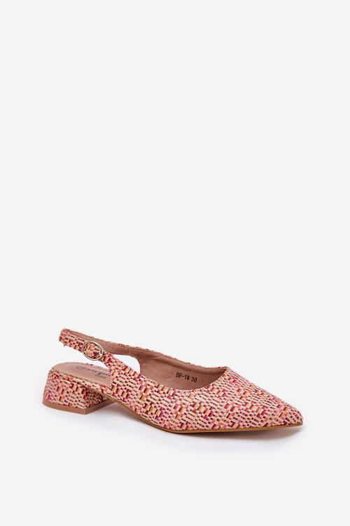 Woven Women's Sandals On A Delicate Heel Multicolor Jorela