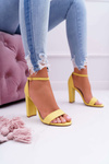 Women's Stiletto Sandals Suede Yellow Anastasie