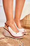 Sandals On A Braided Wedge Beige Tommy