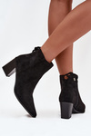 Women's heeled ankle boots with laces black Halisse