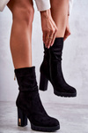 Suede High Boots On A Heel Black Volter