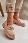 Women's Eco Suede Moccasins With Decoration Beige Wistera
