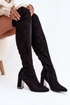 Women's Eco Suede Over Knee Boots Heel Thamine