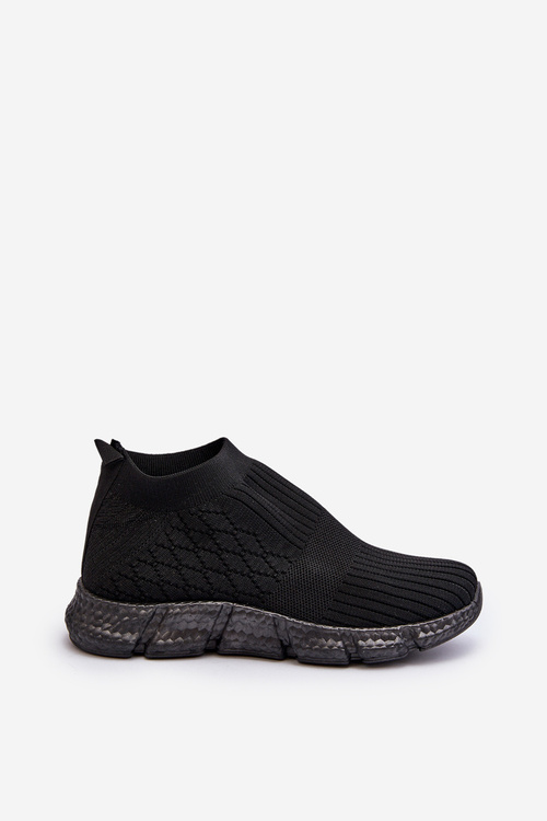 Buty Sportowe Damskie Skarpetkowe Wsuwane Liraelia Czarne 3609