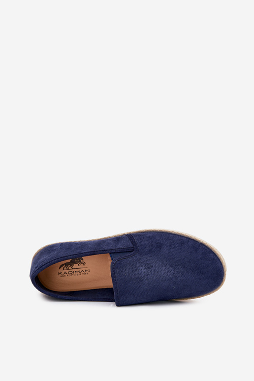 Men's espadrille sneakers made of eco suede navy Lunaria