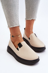 Women's Leather Espadrilles on Platform Beige Tigera