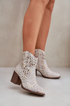 Perforated Ankle Boots On Block Heel Multikolor Nurissa