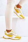 Sportowe Buty Sneakersy Żółto-Białe Revenge