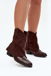 Insulated Cowboy Boots High Heels Chocolate Sylvette