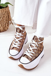 High Sneakers On A Platform Brown Electric Love