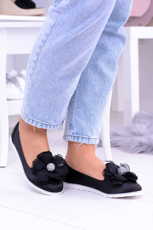 Velvet Fumiko Large Flower Pattern Ballerinas