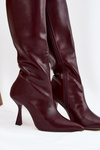 Knee-high heeled women's boots Bordeaux Vionette