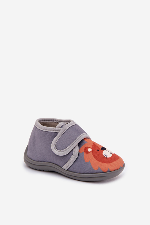 Children's slippers with velcro grey Katline