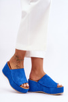 Women's Slippers On A Massive Platform Blue Martina