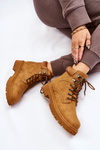 Women's Insulated Trapper Boots Lace Up Camel Halfway