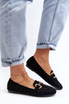 Women's Moccasins with Eco-Suede Decoration Black Winalita