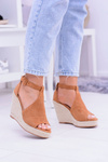 Suede Espadrilles Sandals On Anchor Camel Sunlast