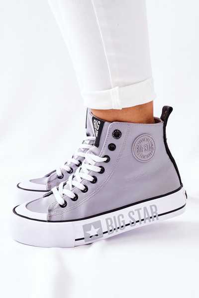 High Sneakers On A Platform Big Star II274016 Grey