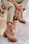 Classic Women's Suede Boots Beige Telma 
