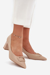 Heels With Decorative Buckle Nude Seriva