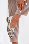 Leather Perforated Women's Moccasins S.Barski LR51-646 Gold