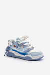 Sneakersy Damskie Grube Sznurowanie Niebieskie Miatora NB628