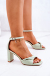 Leather Sandals On A Bar Green Sheela